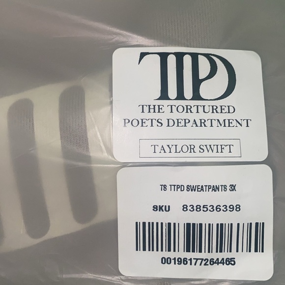Taylor Swift TTPD beige sweatpants sz3X * nwt - Picture 5 of 5